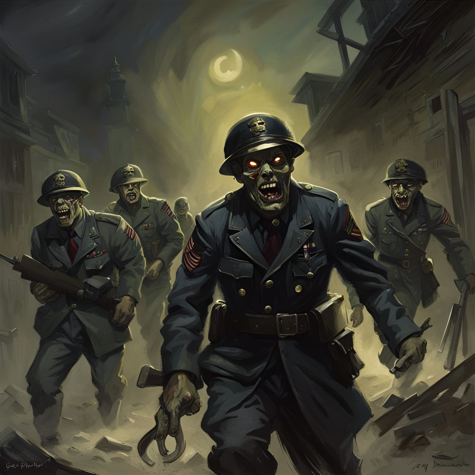 WWII Zombie Army Attack: Sinister Dark Art