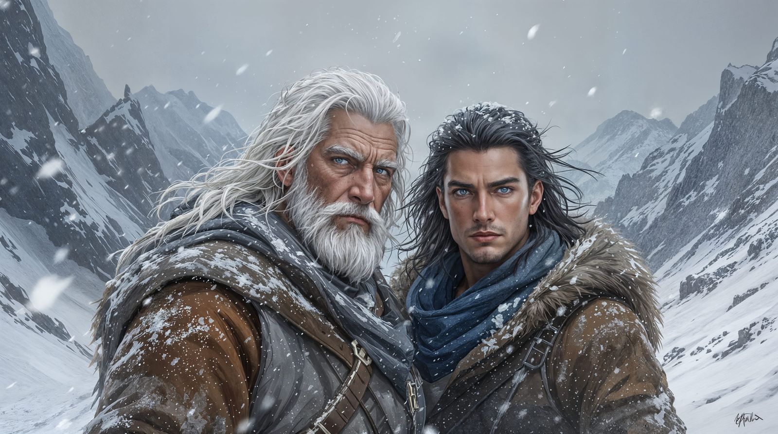 Two Men Stand United in the Frozen Wilderness