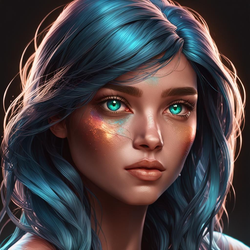 Hyperdetailed Cat Eye Portrait in Art Nouveau Style