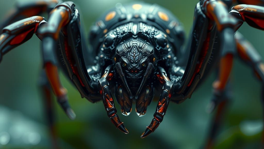 Hyper-Realistic Spider Mandibles Reaching Out