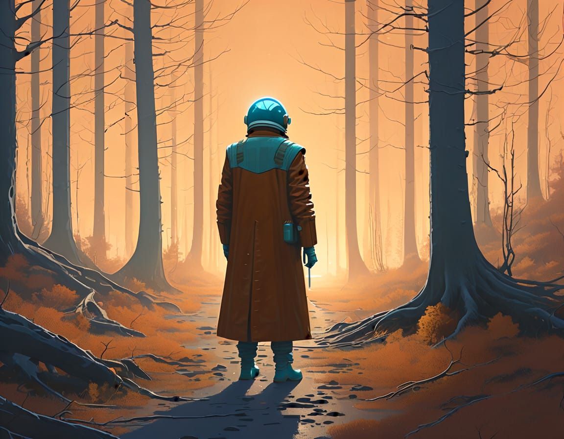 A Wanderer Emerges into the Mystical Forest