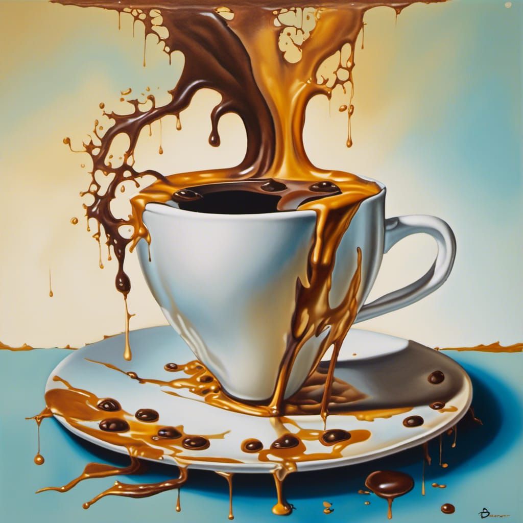 Surreal Coffee and Cake, Salvador Dali Style