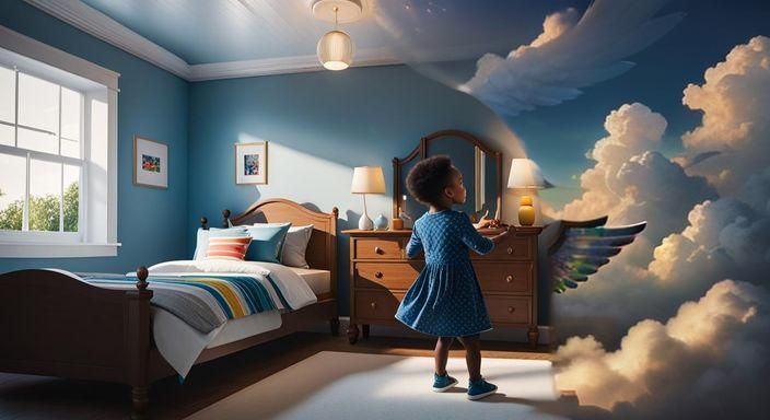 Heavenly Choir of Winged Angels in the Clouds