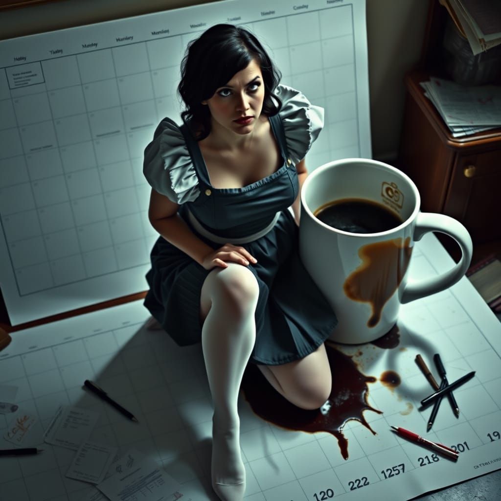 Maid in Rebellion: A Cinematic French Maid's Defiant Stance