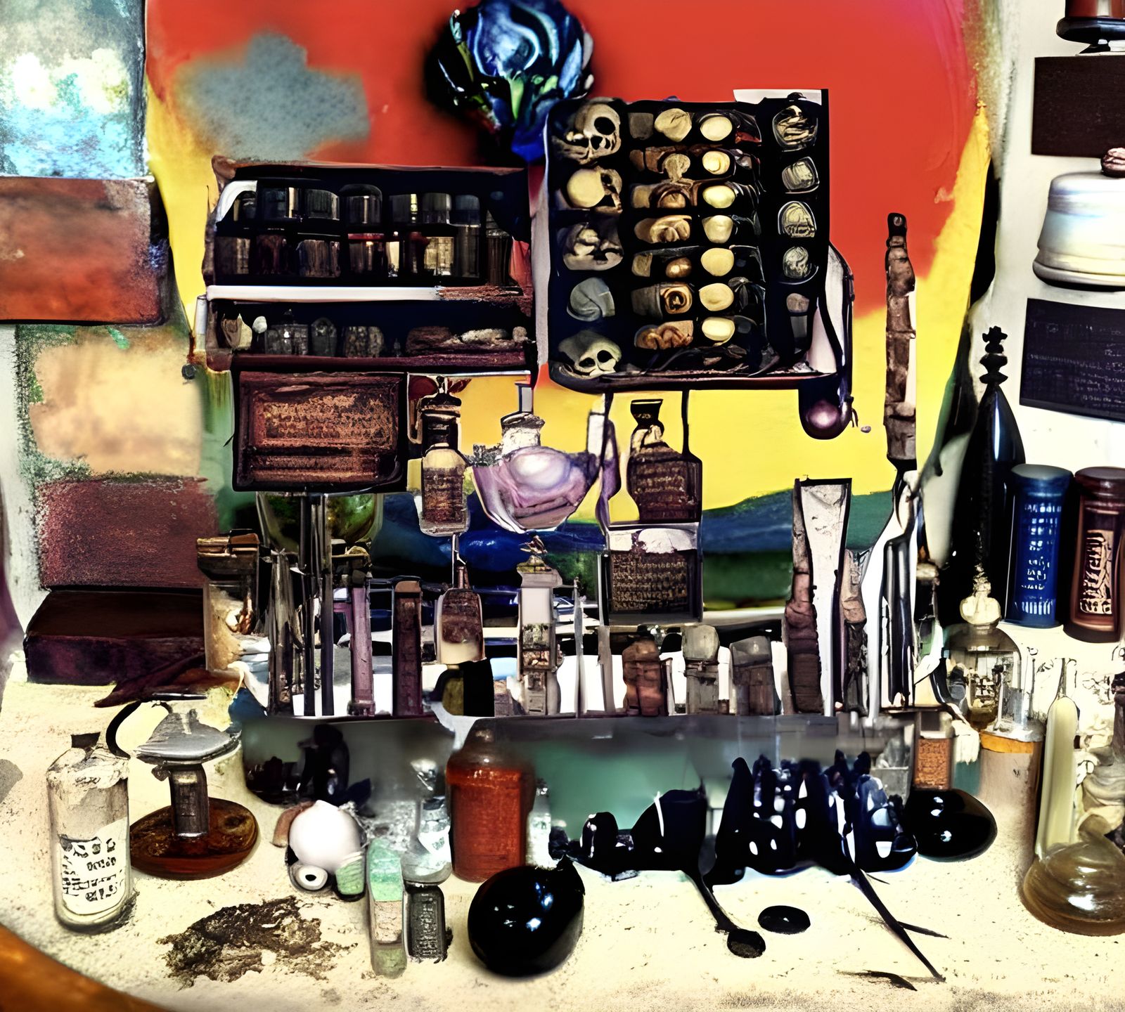 Steampunk Apothecary with Alchemy and Voodoo Elements