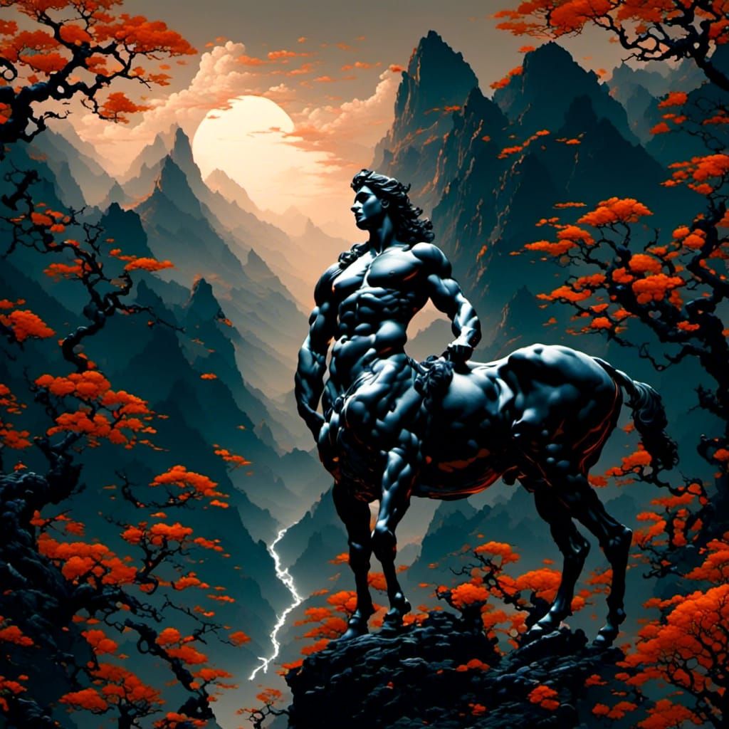 Detailed Portrait of Chiron the Centaur