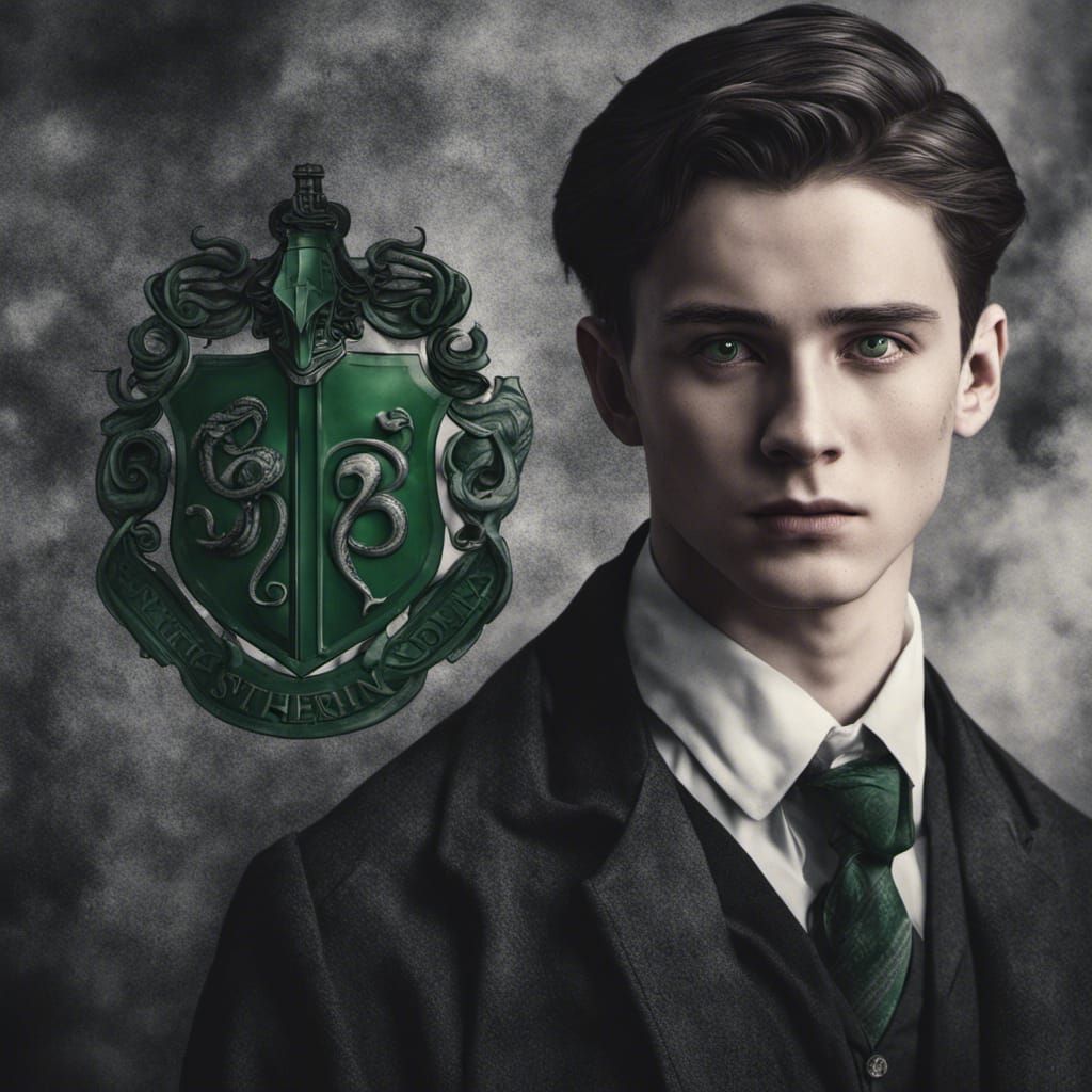 Hyperrealistic Portrait of Tom Riddle as Student