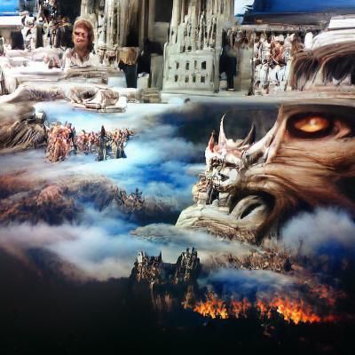 Demonic Goblin King in Hellish Labyrinth