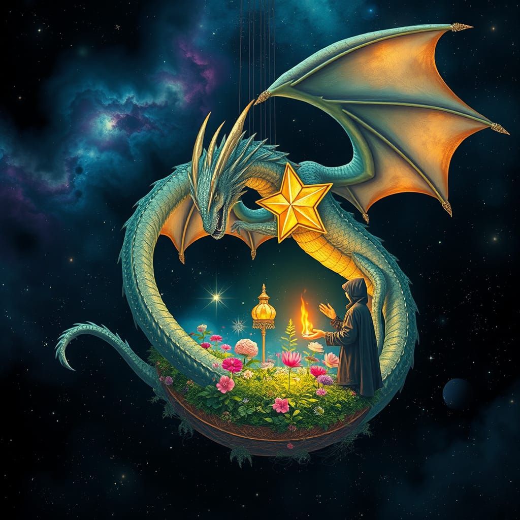Majestic Star Dragon in Cosmic Garden