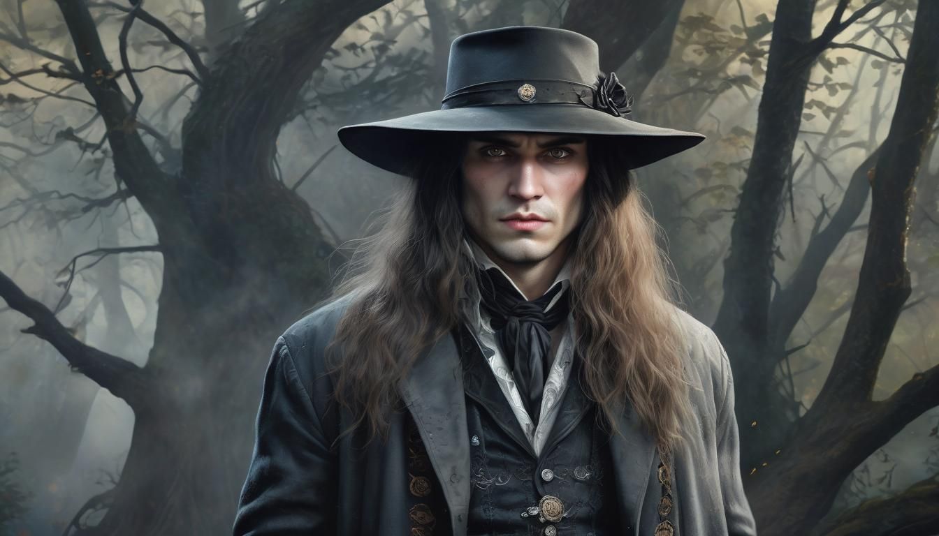 Vampire Hunter in Watercolour Portrait Style