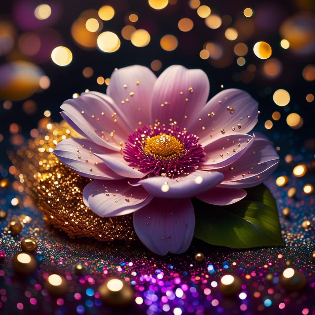 Flower on a Pile of Glitter