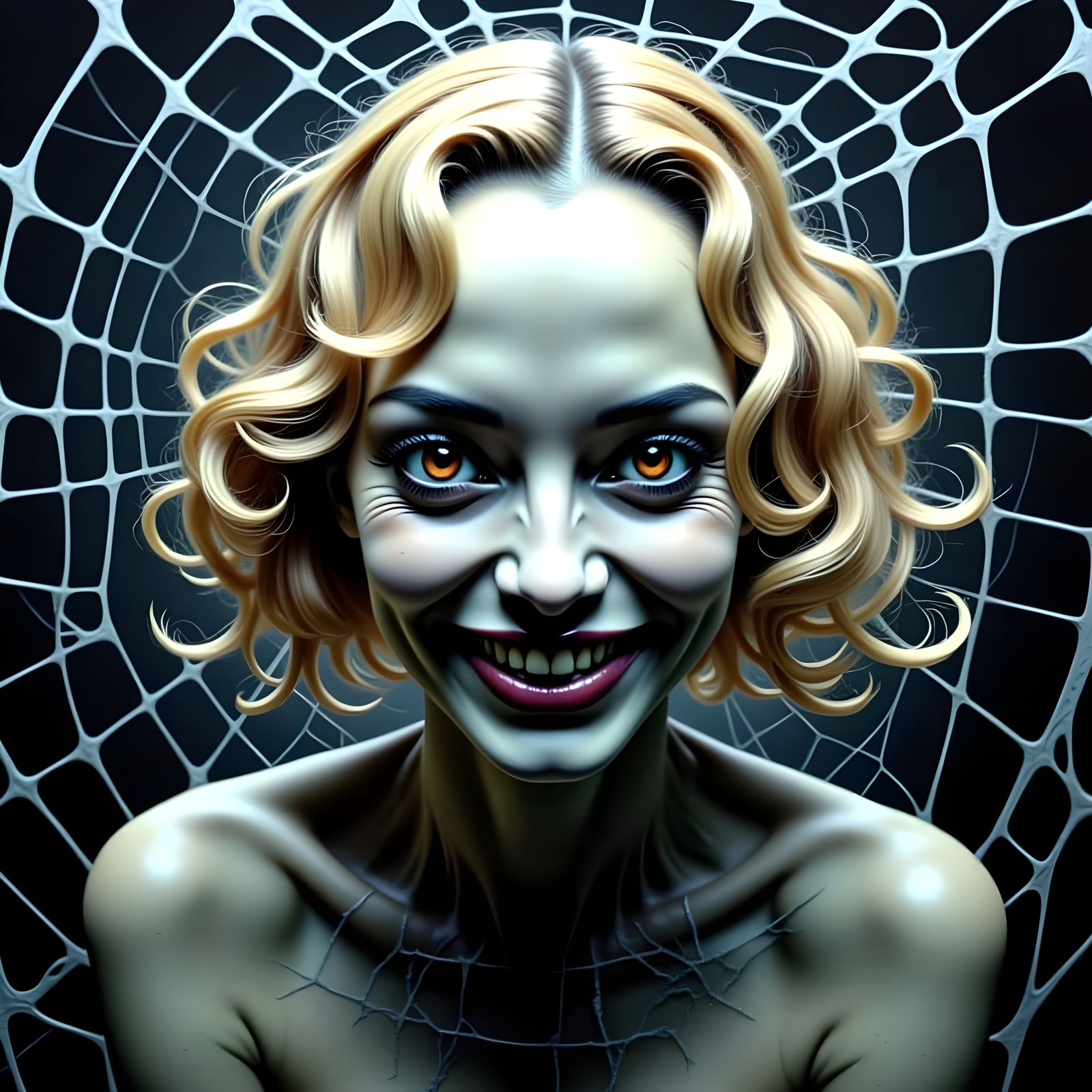 Ethereal Vampire Queen Haunts Dark Web of Shadows