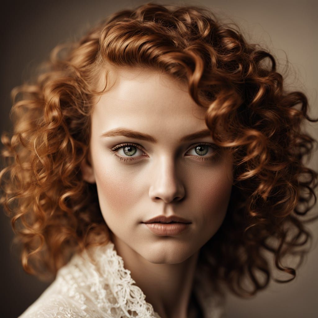 Beautiful Woman in Softbox Lighting with Golden Tones