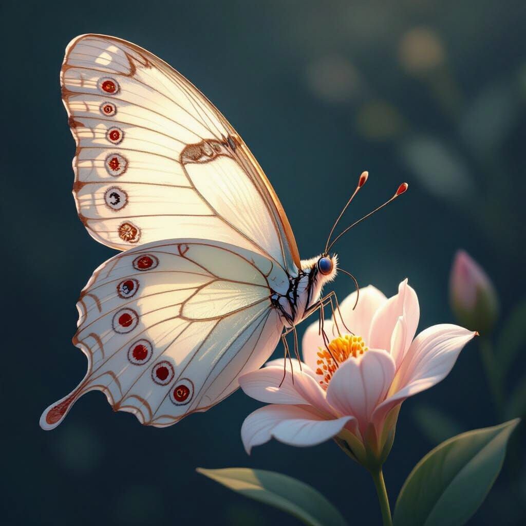 Orchid Wing Butterfly in Illustration Art Style