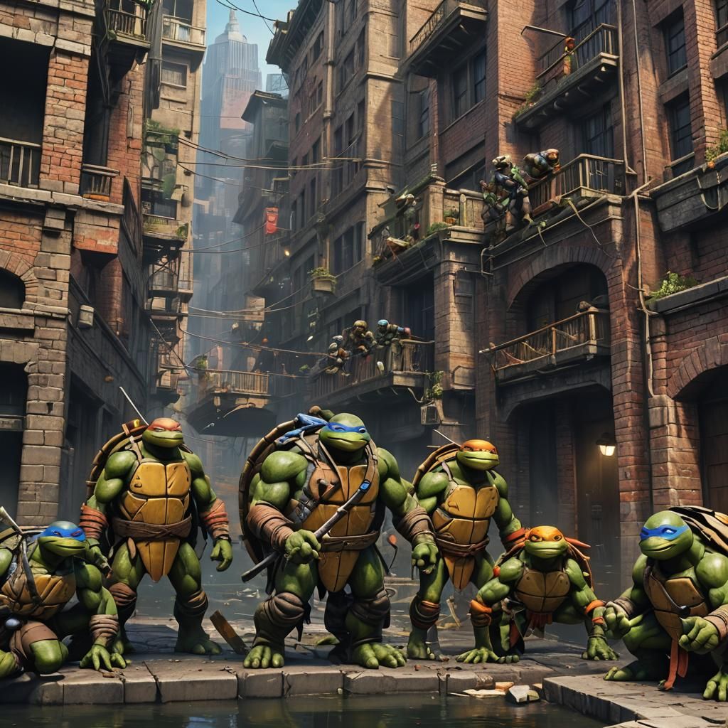 TMNT 2003 Splash Screen: Detailed Matte Painting