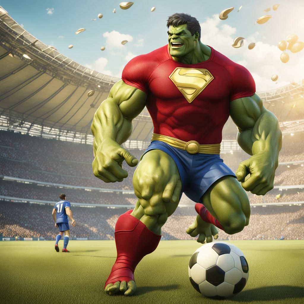 Hulk and Shazam Play Soccer