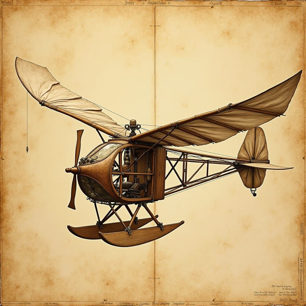 Renaissance Ornithopter in Leonardo da Vinci Style