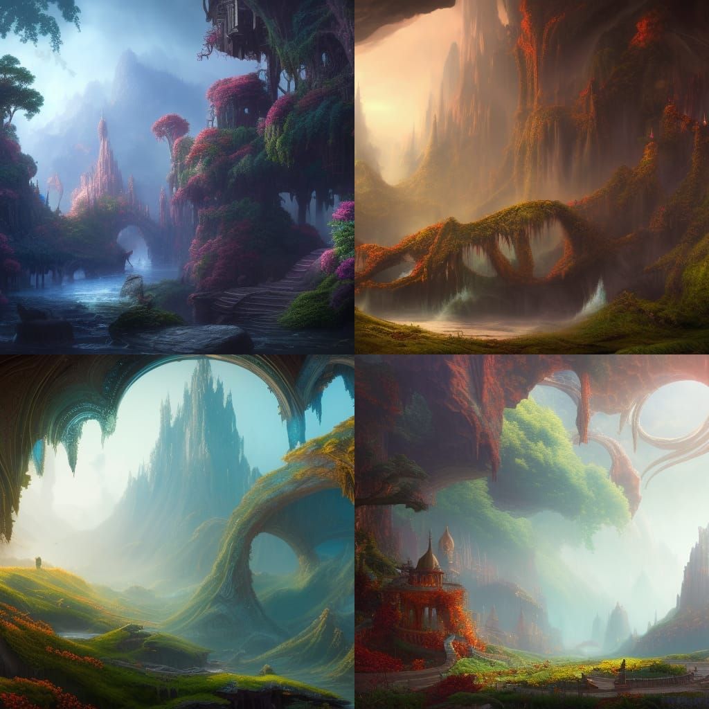 Fantastical Place of Harmony in Detailed Matte Painting