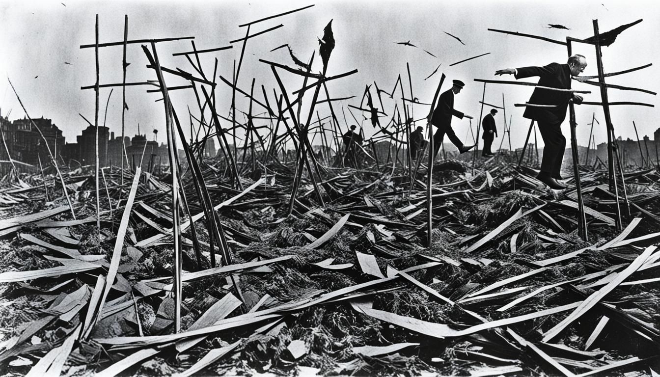 Surreal Hemp Stalks Collage in Magic Realism Style