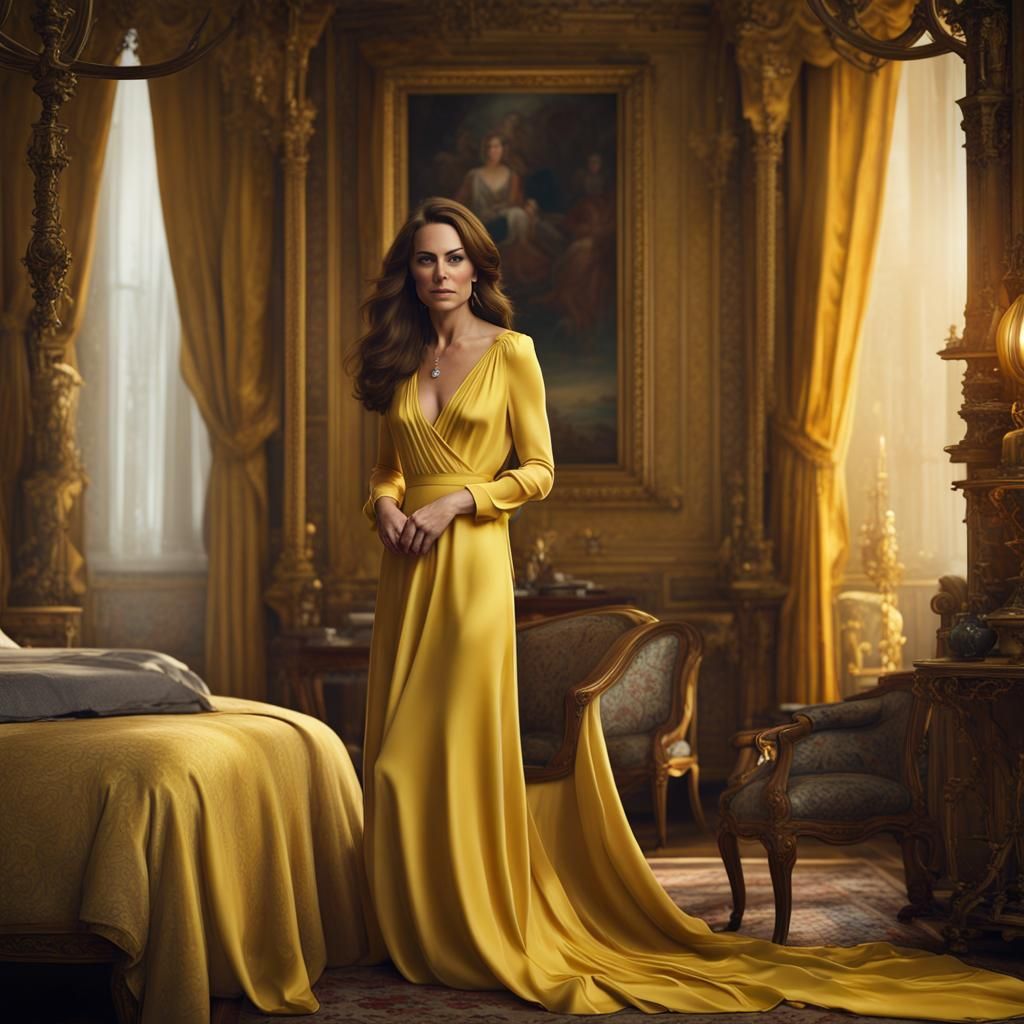 Kate Middleton in Vibrant Fantasy Silk Attire