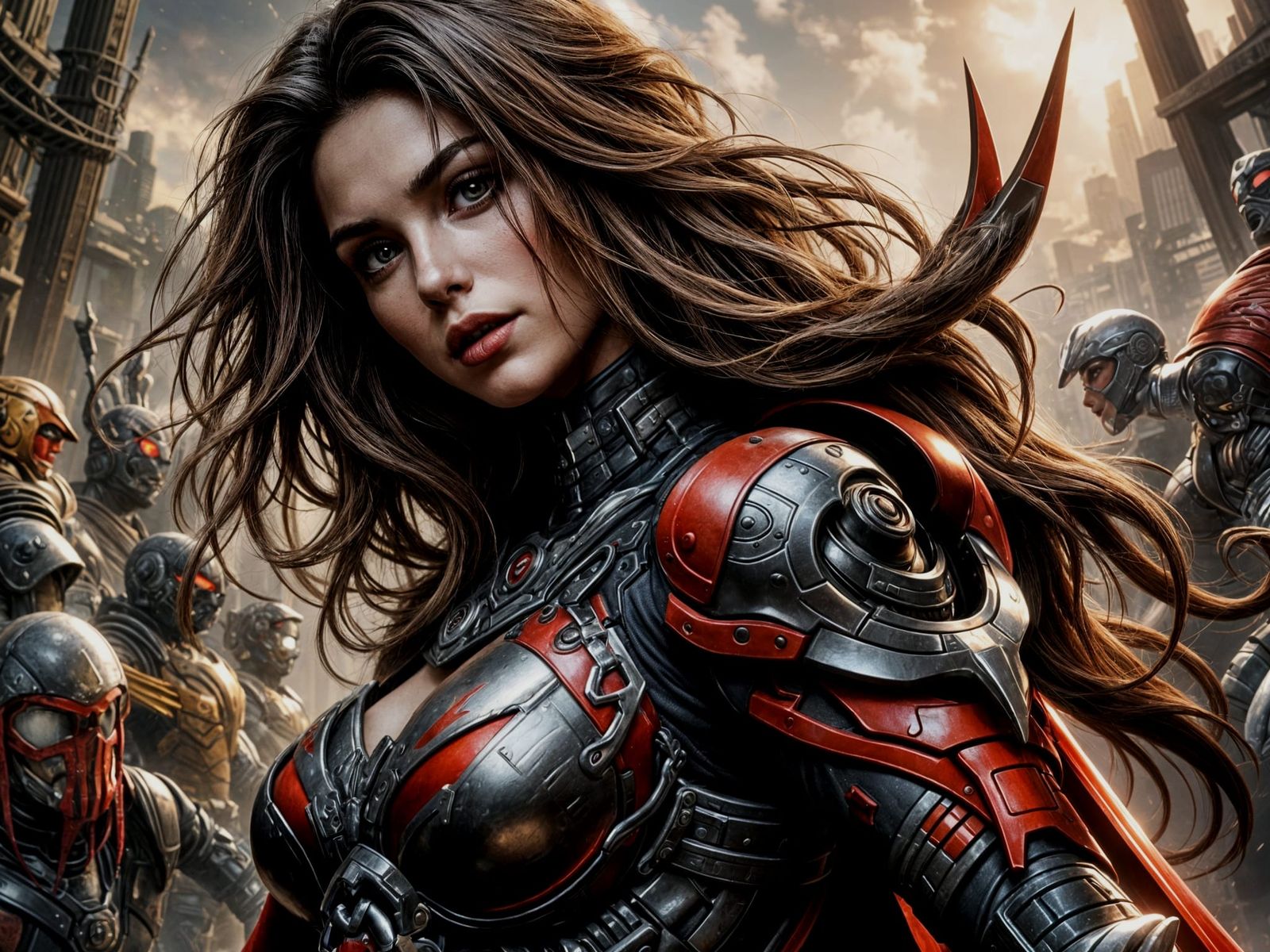 Powerful Woman in Epic Sci-Fi Power Armor