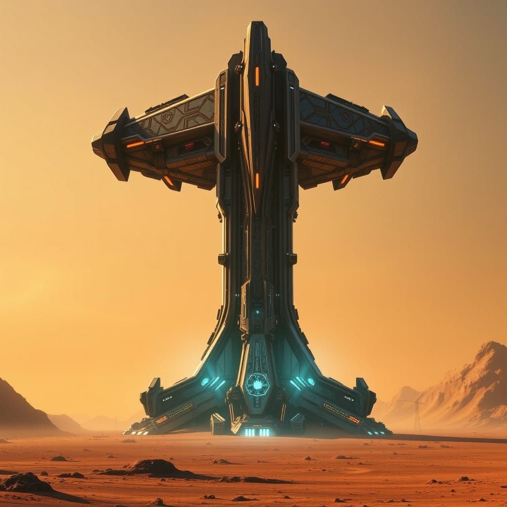 Cyberpunk Terraforming Unit Awakens on Barren Planet