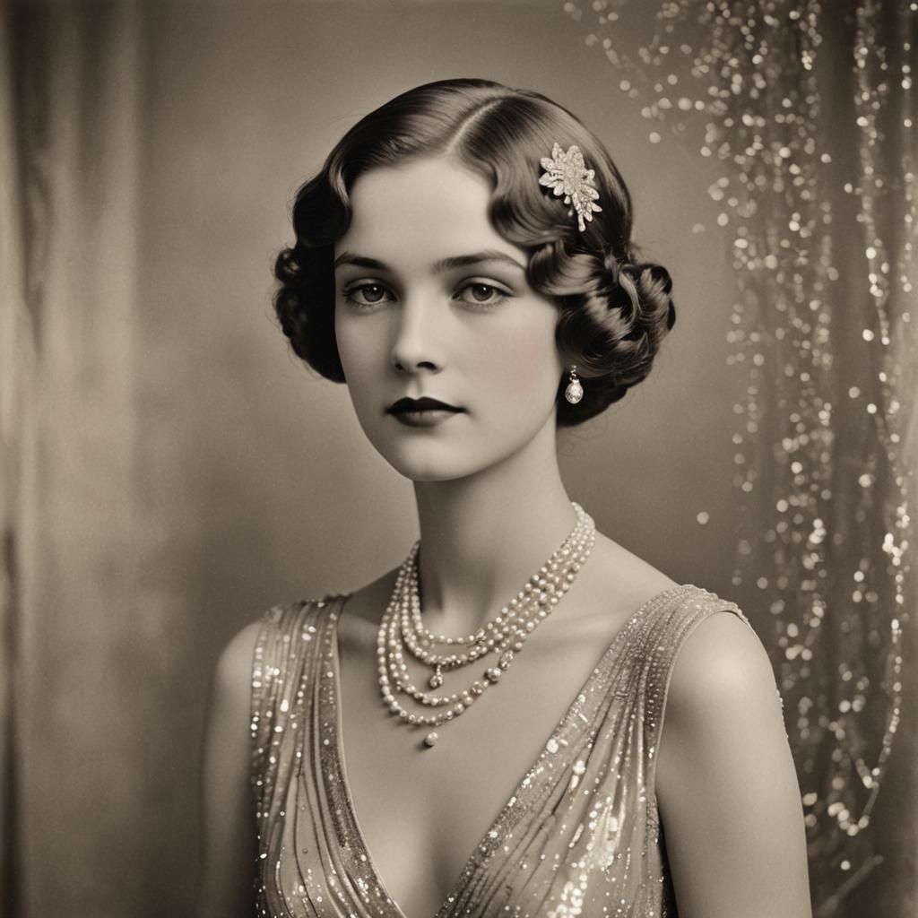 Elegant 1920s Debutante Exuding Timeless Grace