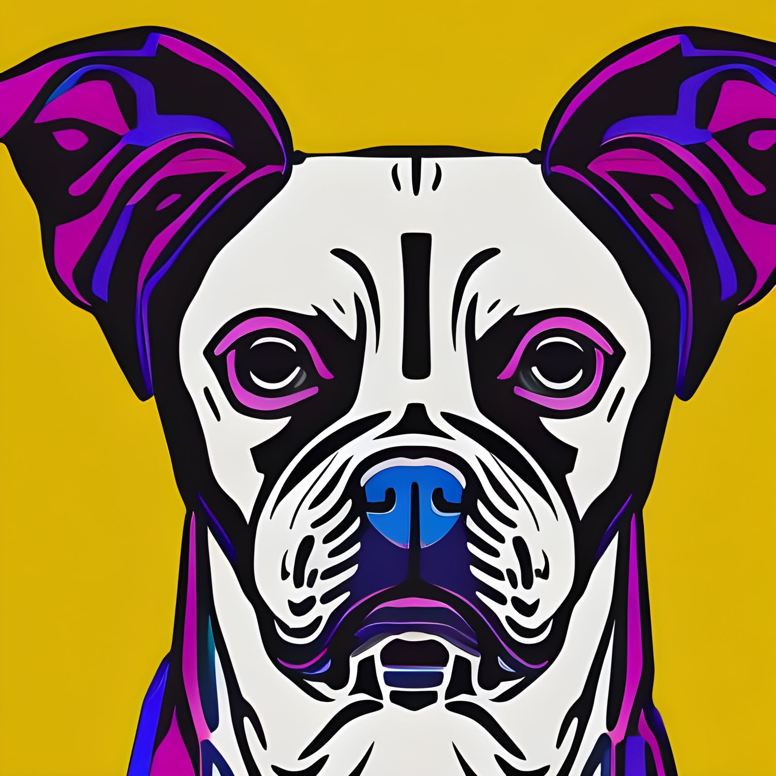 Pop Art Dog in Geometric Bauhaus Style
