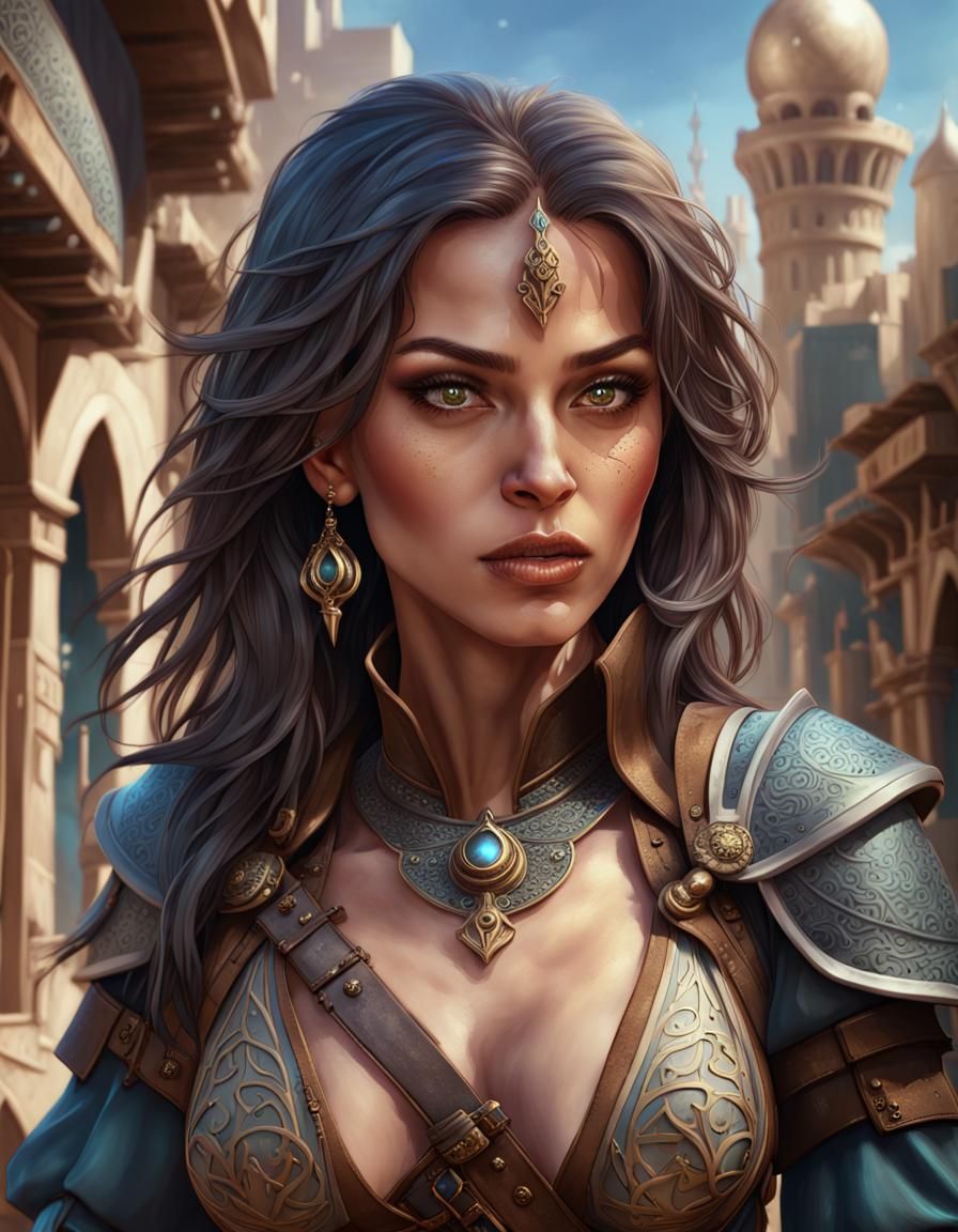 Fantasy Mercenary in Arabic City: Matte Painting