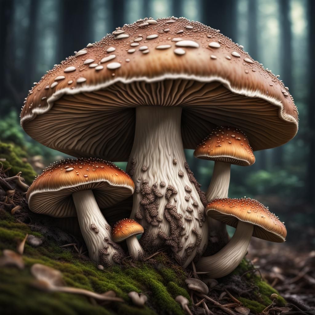 Hyperrealistic Mushroom Fantasy in High Definition