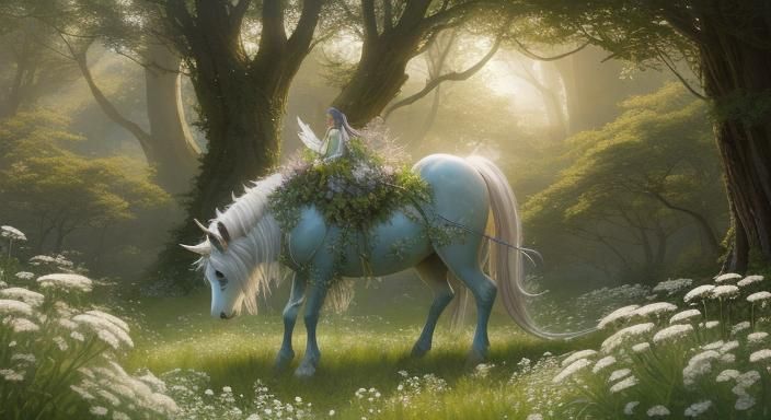 Female Centaur in Wildflower Field: Watercolor Style