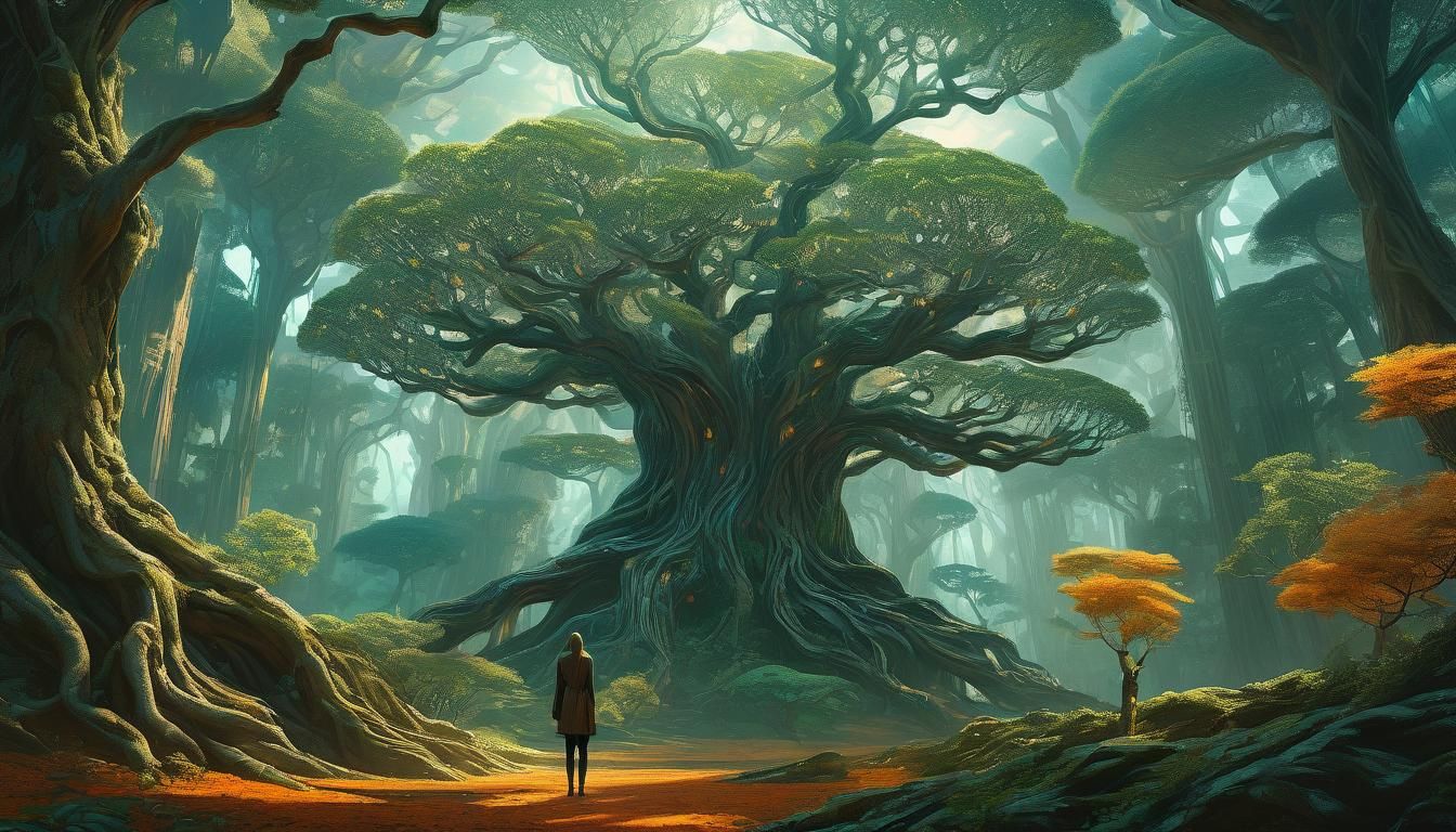 AI Artist in Mystical Forest Concept Art