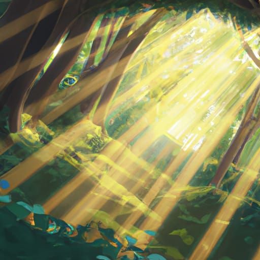 Sun Ray in Ghibli Anime Style