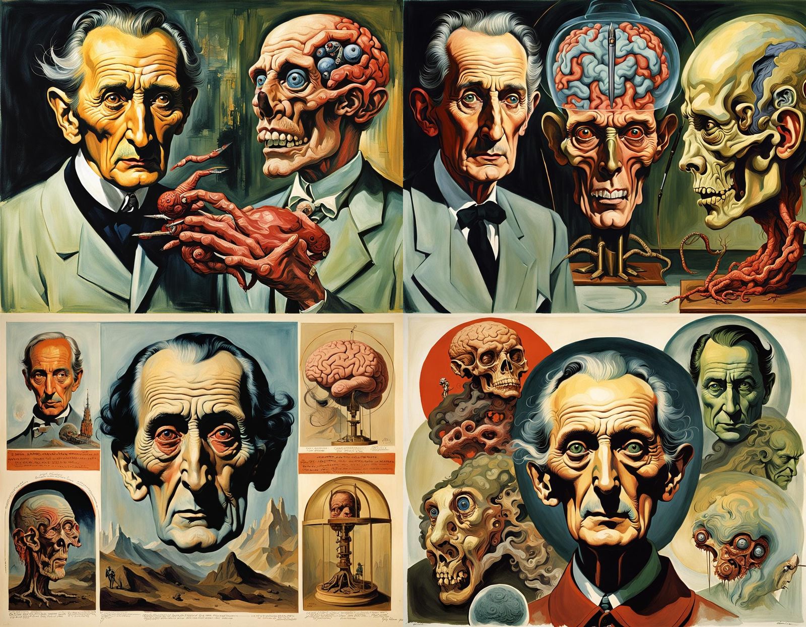 Sinister Brain Creature Inspired by Surrealist Art