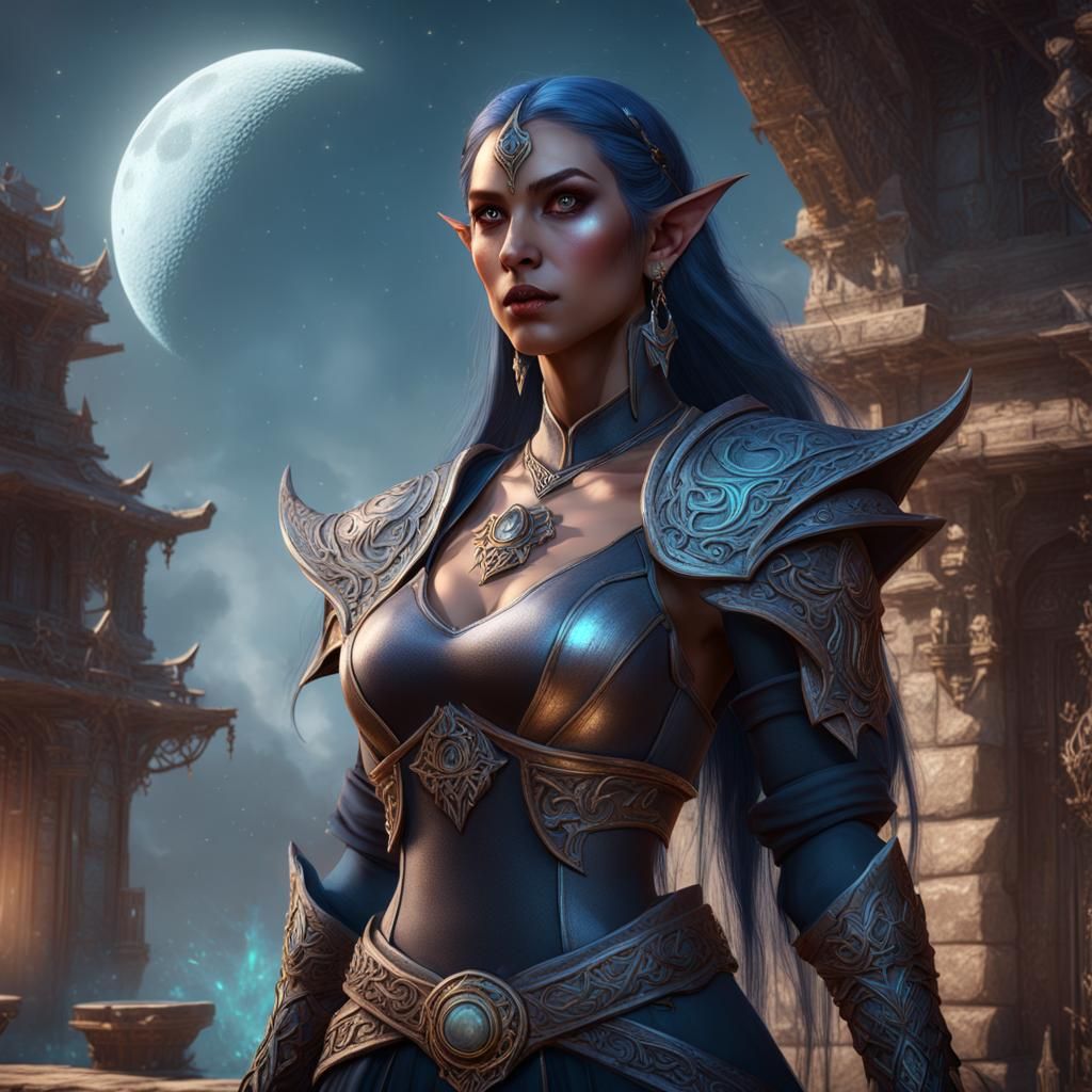 Fantasy Moon Elf Sorcerer Concept Art