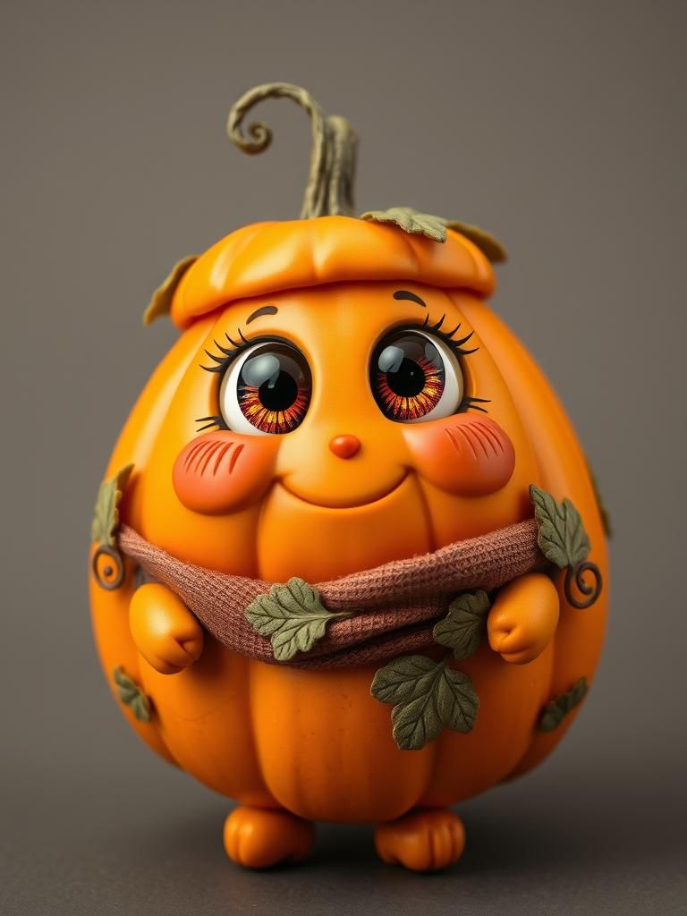 Adorable Gourd Character with Sparkling Eyes