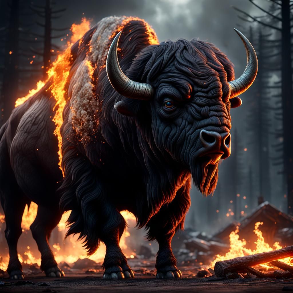 Flaming Buffalo: 3D Game Cinematic Graphics
