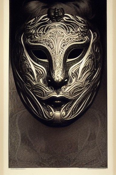 Tiger Queen Mask in Art Nouveau Style