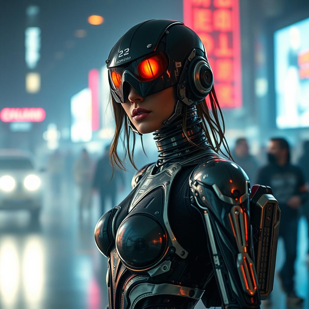 Cyborg Supermodel in Sci-Fi Fashion Parade