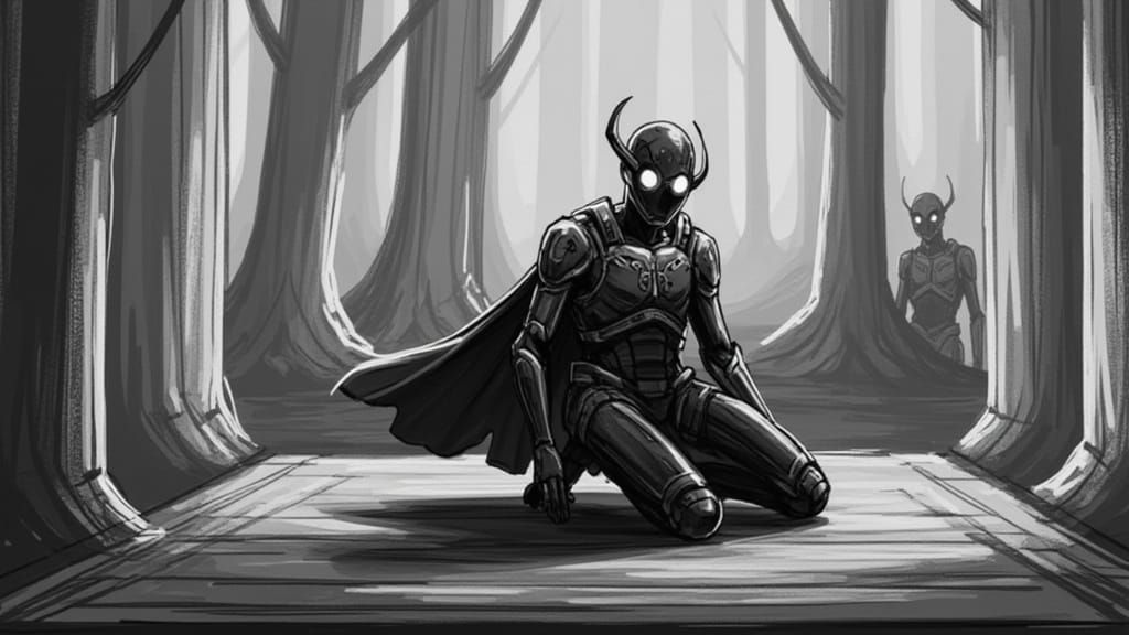 Abstract Sepia Ink Sprite Fantasy Art