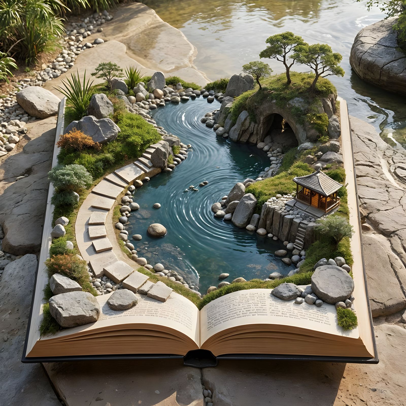 Whimsical Earthly Sanctuary in Zen Garden Book