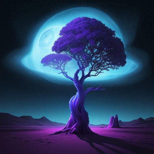 Surreal Cosmic Encounter in a Vibrant Desert Night