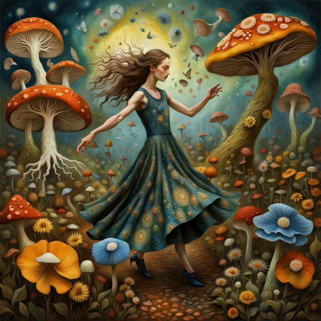 Surreal Tango of Celestial Fungi Hunter in Dream Garden