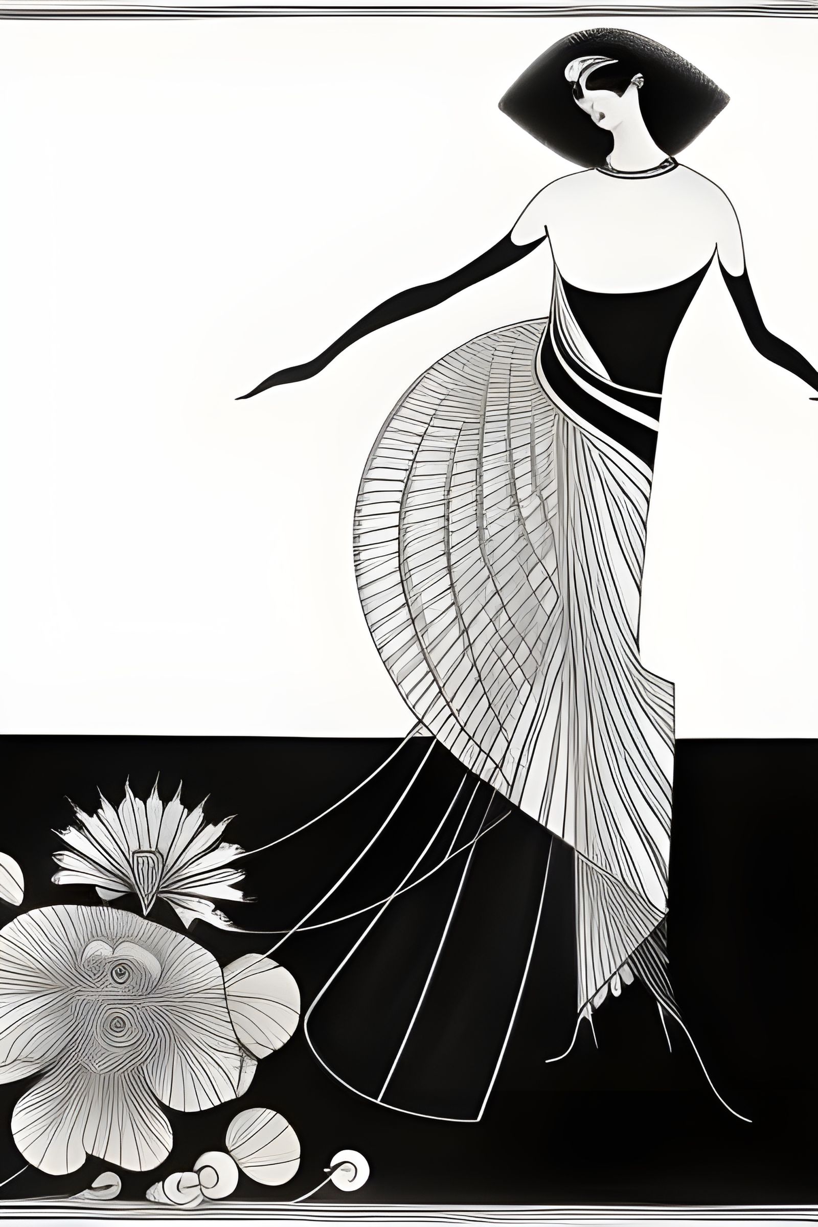 Vintage Full Body Portrait of Beautiful Woman