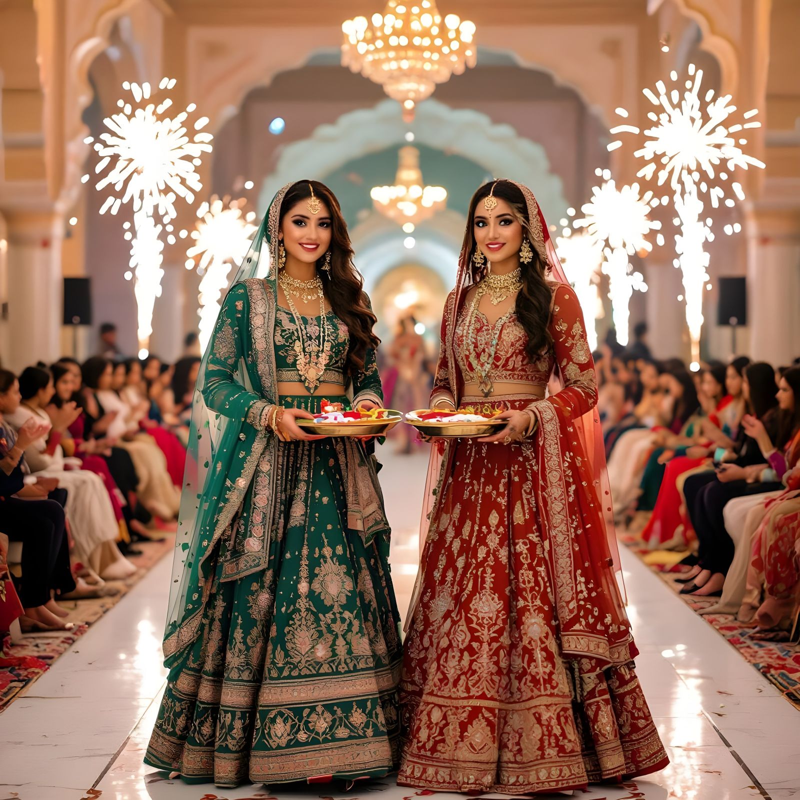 Pakistani Mehndi Night Celebration with Fireworks