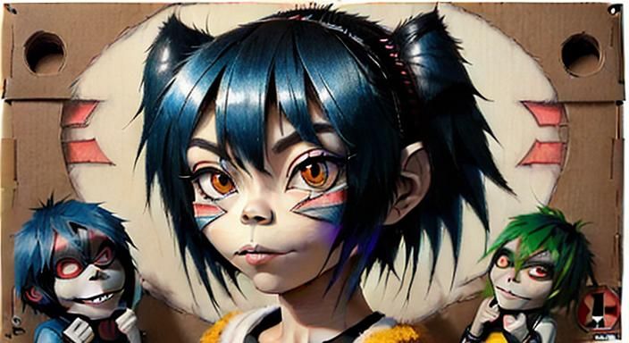 Surreal Cardboard Graffiti Drawing with Airbrush Details