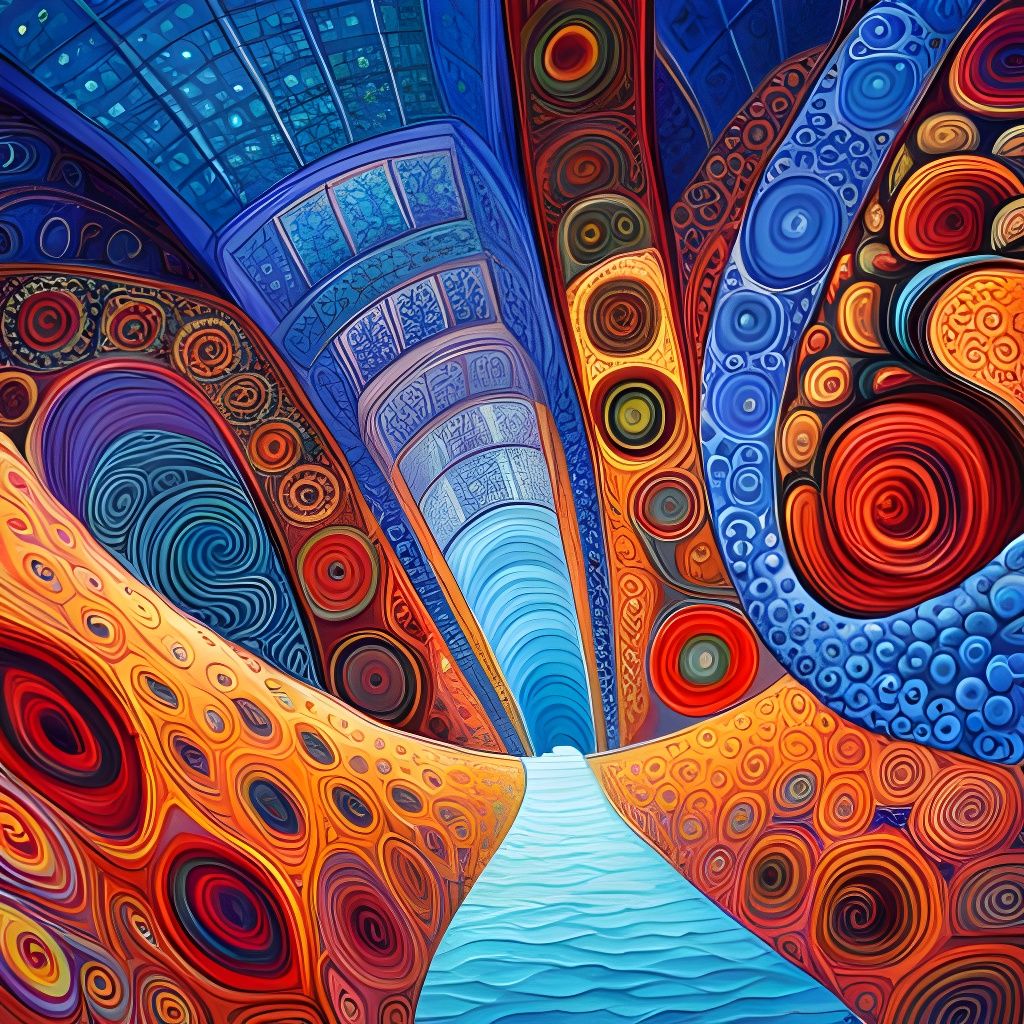 Intricate Infinity Fractals in Gouache Style