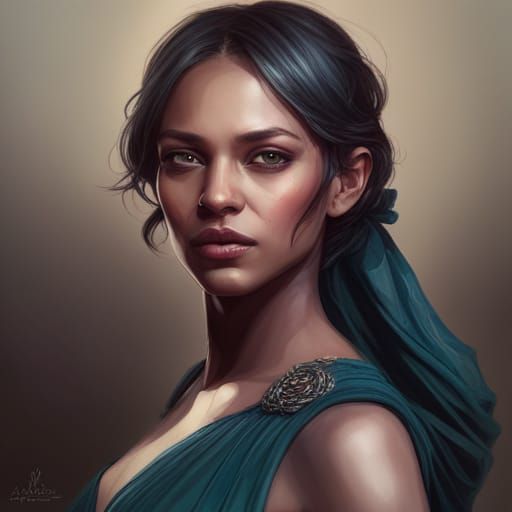 Detailed Portrait of Sasha in Art Nouveau Style