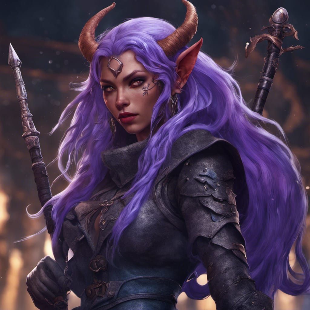 Epic Tiefling Assassin in a Fantasy Setting