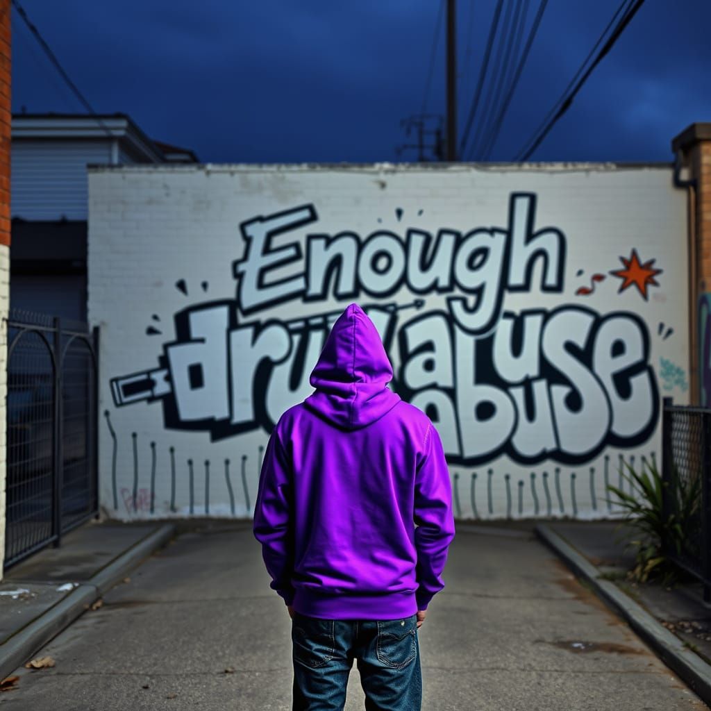 Graffiti Artist Protests Drug Abuse with Stencil Art